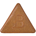 Botz Steinzeug ist eine braune, dreieckige Tafel mit einem zentralen „B“-Aufdruck und einer Steinzeugglasur, die für den Brennvorgang bei 1220–1280 °C geeignet ist.
